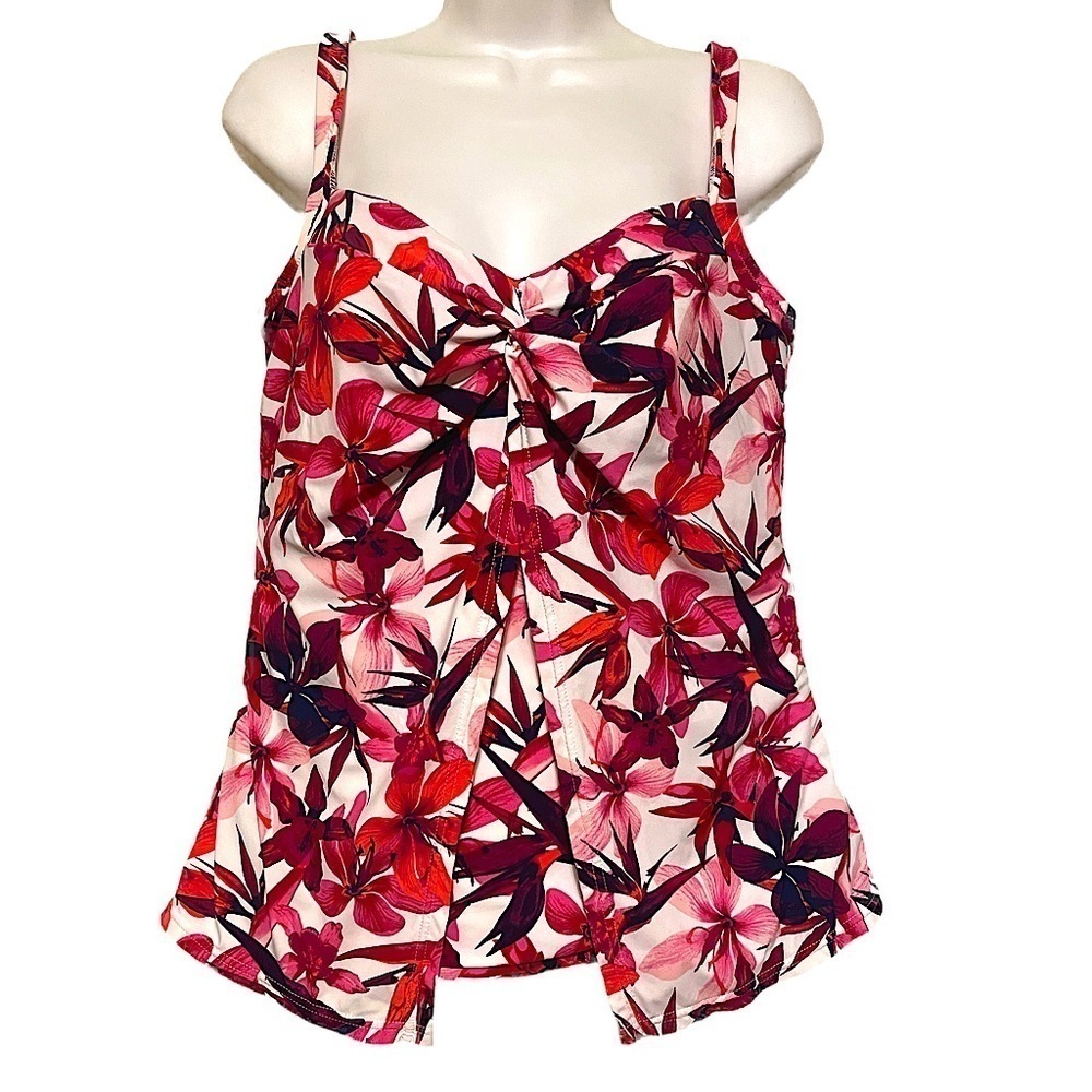 Lands end women’s tropical Tankini swim top tank floral